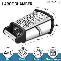 Rainspire Professional Box Grater, Cheese Grater