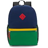 HawLander Toddler Kids Backpack for Boys or Girls, Dark Blue Green, 15 inch | Small Size for School: 15.0"H x 11.0" W x 5.0"D. Fits 3 to 6 years old