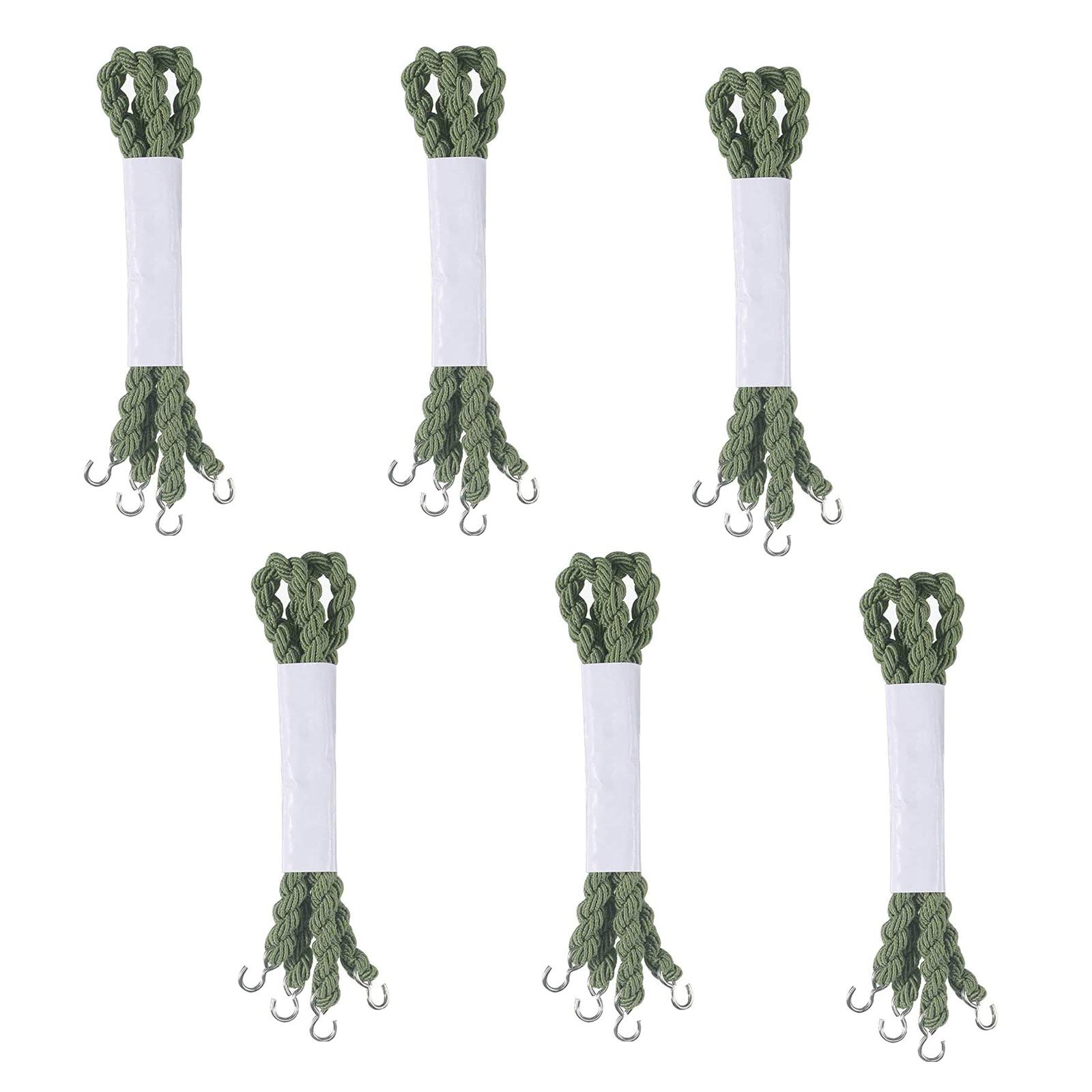 Jieddey Elastic Boot Straps,6 Pair Army Green Military Boot Bands with Metal Hooks Trouser Twists Leg Ties Garters Twisted Cord for Hiking Climbing Camping