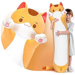 Long Cat Plush Body Pillow – Cute Brown Cat