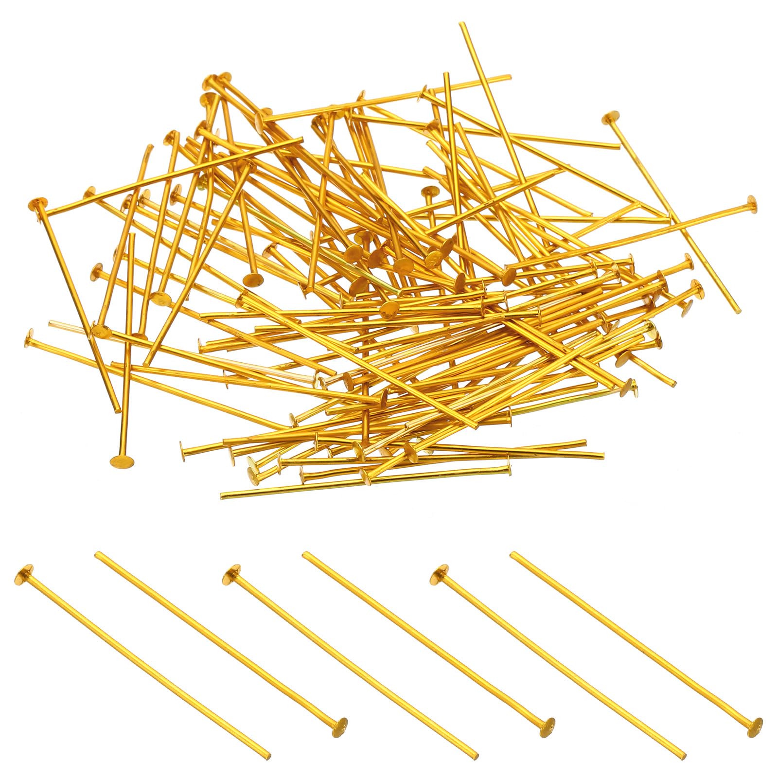 PATIKIL 1.57x0.12" Aluminium Chandelier Connector Pins, 500Pcs Chandelier Crystal Clips for Fastening Crystals Parts, Chandelier Replacements, Gold