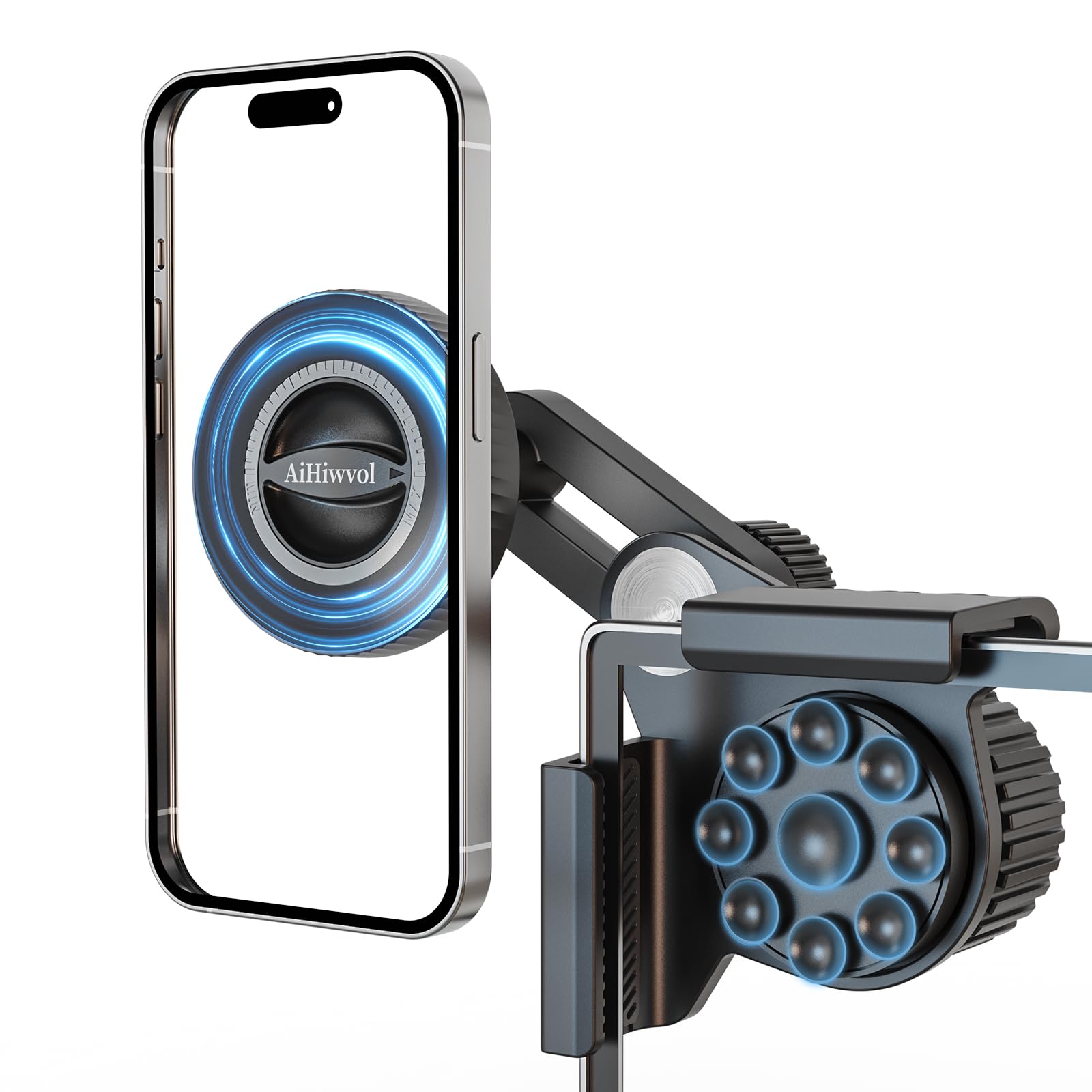 Photo 1 of AiHiwvol for Tesla Phone Mount Magsafe, Strong Suction Power and No Glue Required for Screen, Magnetic Power Adjustable Tesla Phone Holder for Model Y/3, Model Y Accessories 2026 fit All Phones