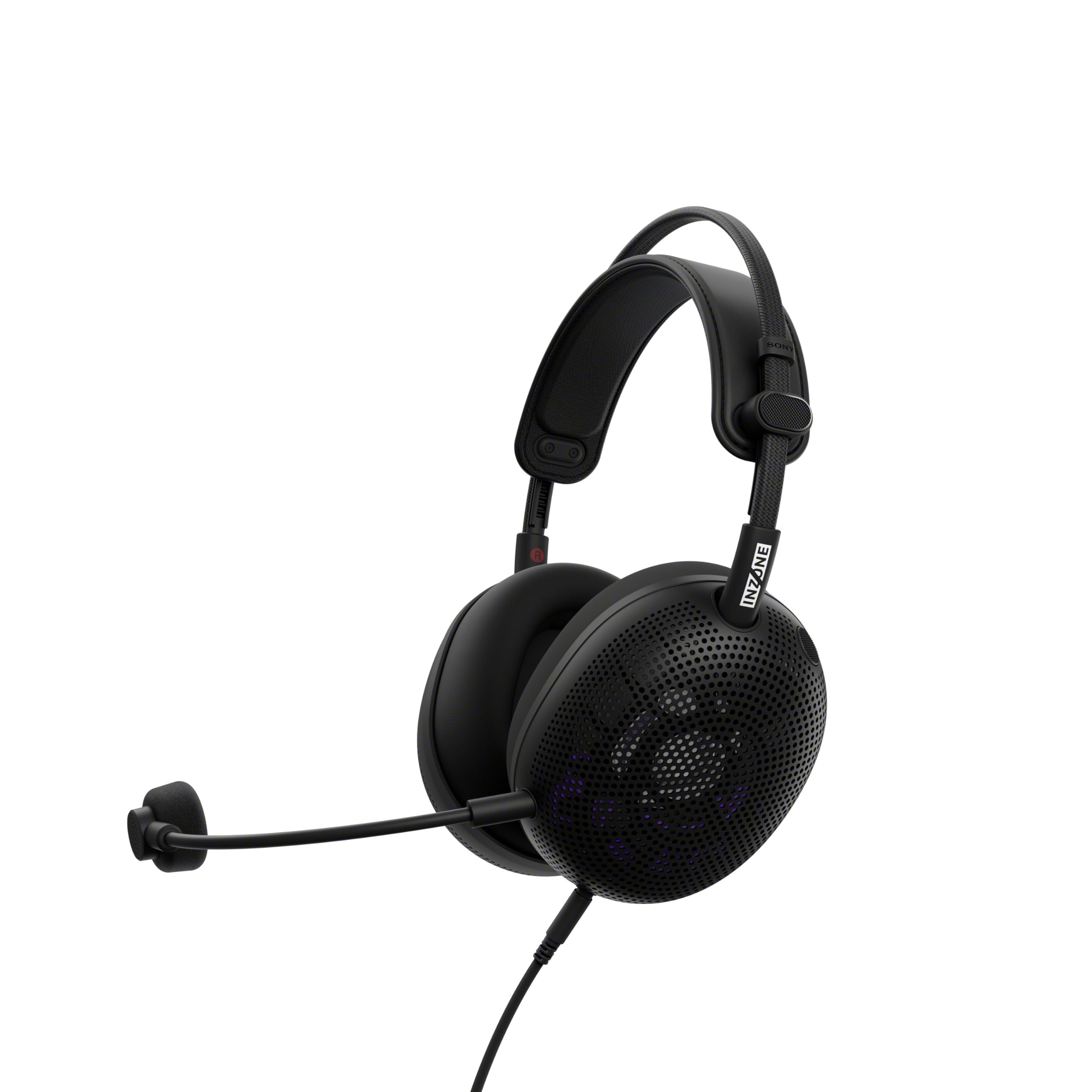 Sony INZONE H6 Air Open-Back Wired Gaming Headset for PC, PS5 & Mobile – Ultra‑Lightweight Over‑Ear Headphones, Detachable High-Fidelity Mic, 360 Spatial Sound, USB‑C Audio Box, Black