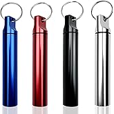 Tienyuu 4PCS Metal Portable Toothpick Holder Box – Waterproof Pocket Container with Keychain for Travel, Camping, and Outdoor Use
