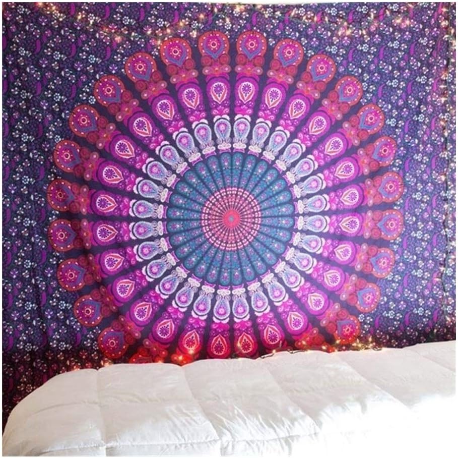 Indian Mandala Tapestry Wall Hanging Sandy Beach Throw Rug Blanket Camping Tent Travel Mattress Sleeping Pad Mandala Tapestry (Color : E, Size : 200cmX140cm)
