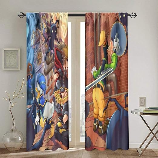 Amazon Com Phoebe Doherty Kingdom Hearts Iii Anime Manga Window Treatment Curtain 2 Panels Each 52 X 72 In Rod Pocket For Badroom Living Room Kitchen Dining