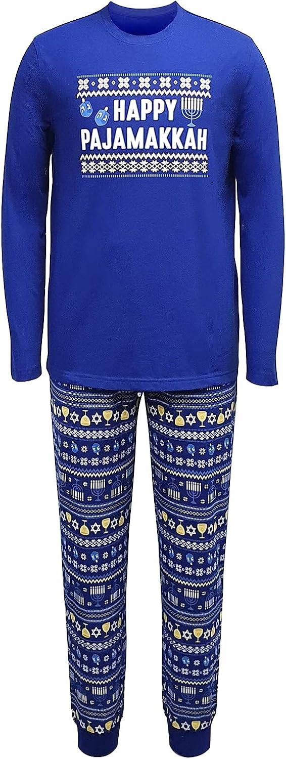 Family Pajamas Matching Men's Hanukkah Family Pajama Set Blue at Amazon