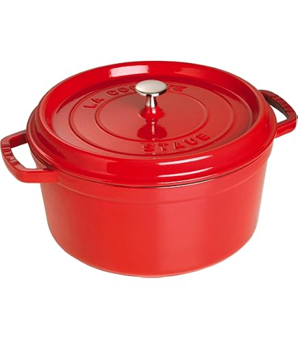 Amazon.com: Staub Cast Iron 7-qt Round Cocotte - Grenadine, Made