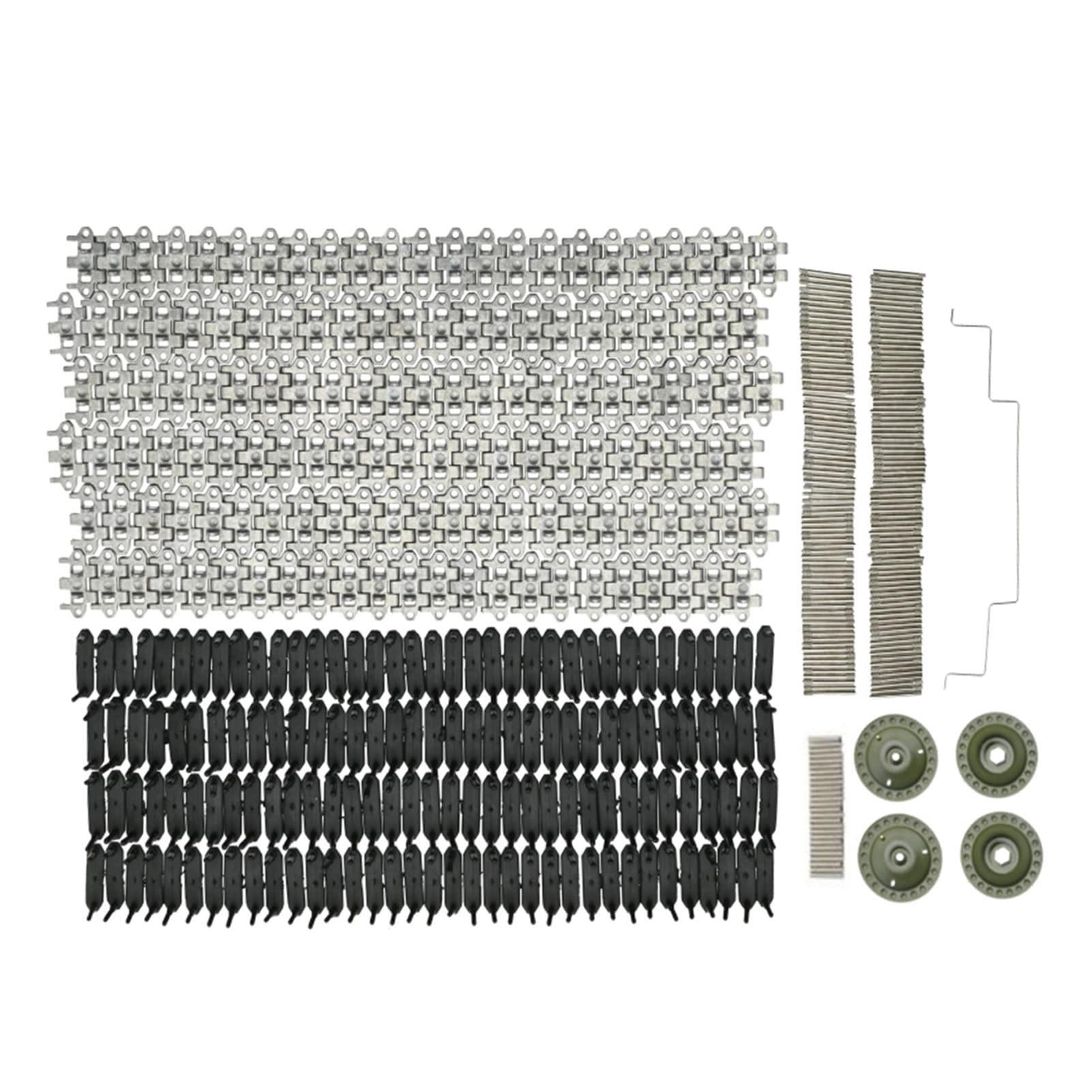 Metal Tracks Set, Aluminum Model Tank Track Parts Chain Wheel Parts with Connecting Shaft, RC Tank Tracks DIY Accessories for Wpl E 1 Gaz 71 Track Modification and Upgrade