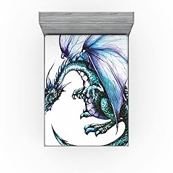 Lunarable Dragon Fitted Sheet Set, Epic Beast
