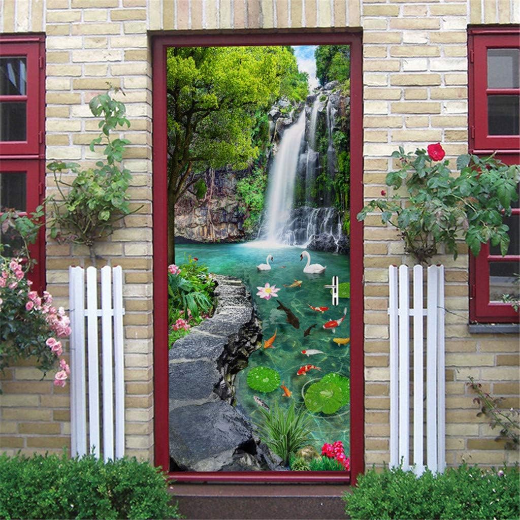 Personalised 3D Door Mural Sticker Wallpaper with Mosaic Landscape