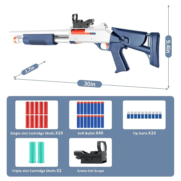 TOY GUN MODELS FOAM BLASTERS (33-INCH) SOFT BULLET SHOTGUN,EMPTY SHELL EJECTING DESIGN [WITH10 SHELL 40 SOFT DARTS] PERFECT FOR INDOOR AND OUTDOOR PLAY