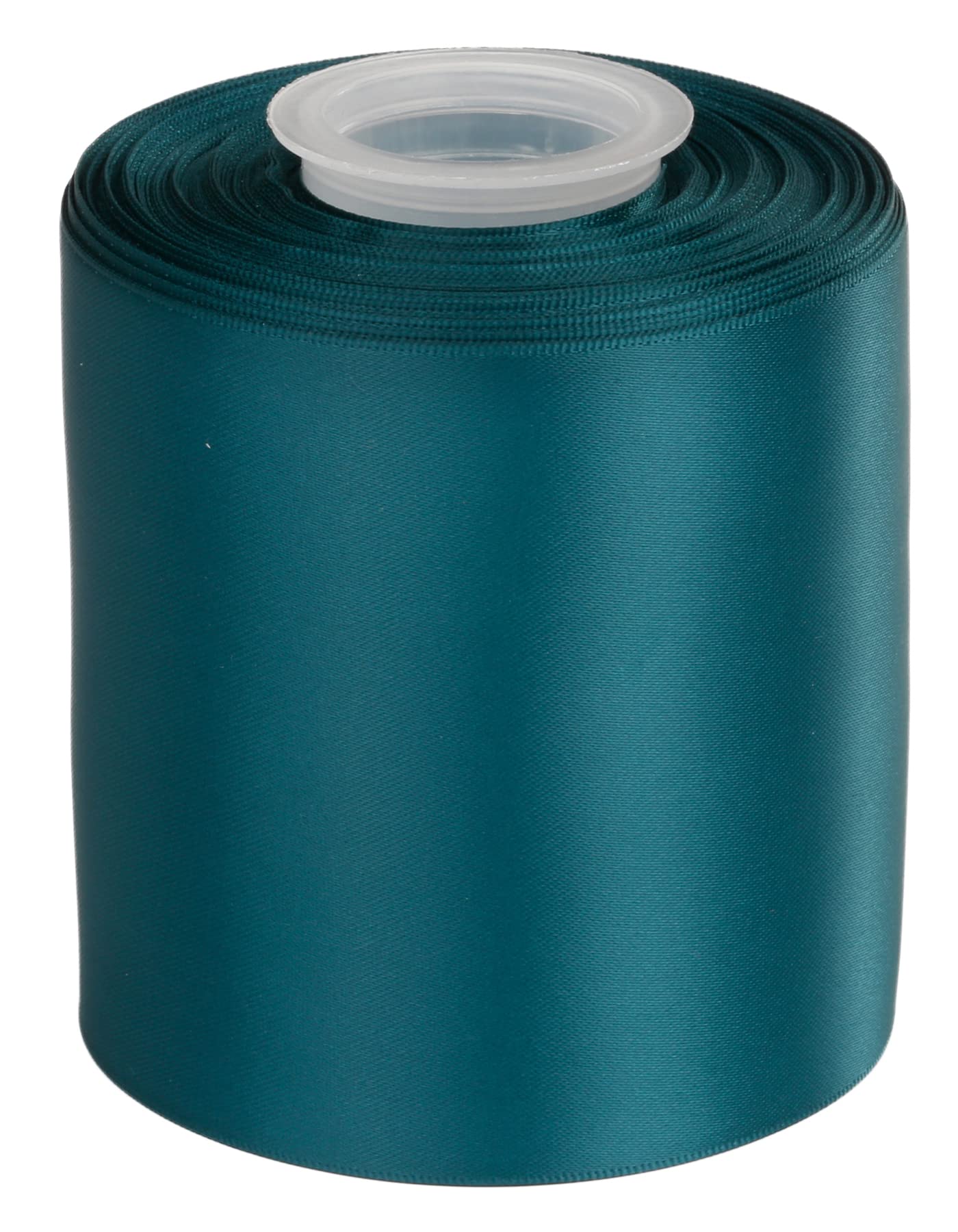 Ribbonitlux 100mm Wide Double Face Satin Ribbon 22 Meters (347-Teal, Set for Bow, Party Decor, Sewing Applications, Wedding and Craft