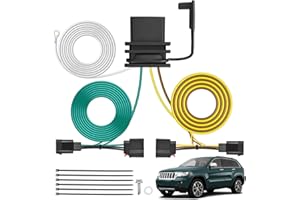 Nilight 4 Pin Trailer Wiring Harness Kit 56009 Vehicle Standard 4 Way Connector Custom for 2007 2008 2009 2010 2011 2012 2013 Jeep Grand Cherokee Simple Fit Tow Hitch Harness
