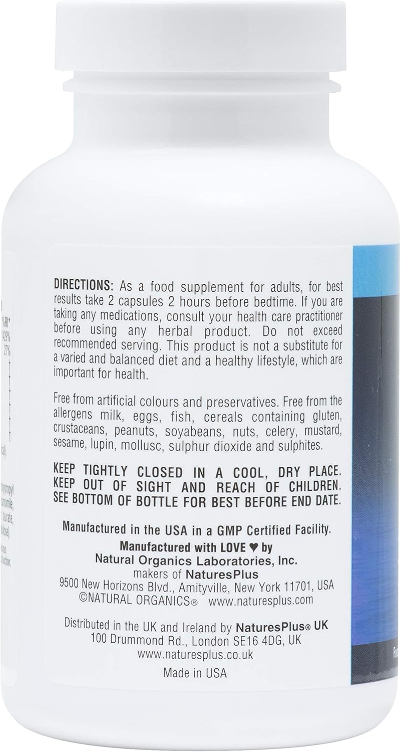NaturesPlus Magnesium Night Time, Magnesium Glycinate and Taurate Supplement with L-Theanine, Ashwagandha, Lemon Balm, B6 - Image 4