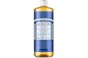 Dr. Bronner’s - Pure-Castile Liquid Soap (Peppermint, 946 mL) - Made with Organic Oils, 18-in-1 Uses: Face, Body, Hair, Laund