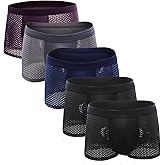 Youlebao Men's Boxer Briefs, Ultra Breathable Soft Moisture Wicking Built-in with 3D Pouch Comfort