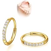 Limerencia Small Hoop Earrings for Women, Hypoallergenic Titanium Huggie Hoop Earrings Set G23 Piercings Cartilage Earrings Set for Women Sensitive Ears