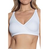 Rhonda Shear Butterknit Crossover Wrap Bra, Wirefree, V-Neck Design with Removable Pads, Adjustable Straps, Smoothing Back