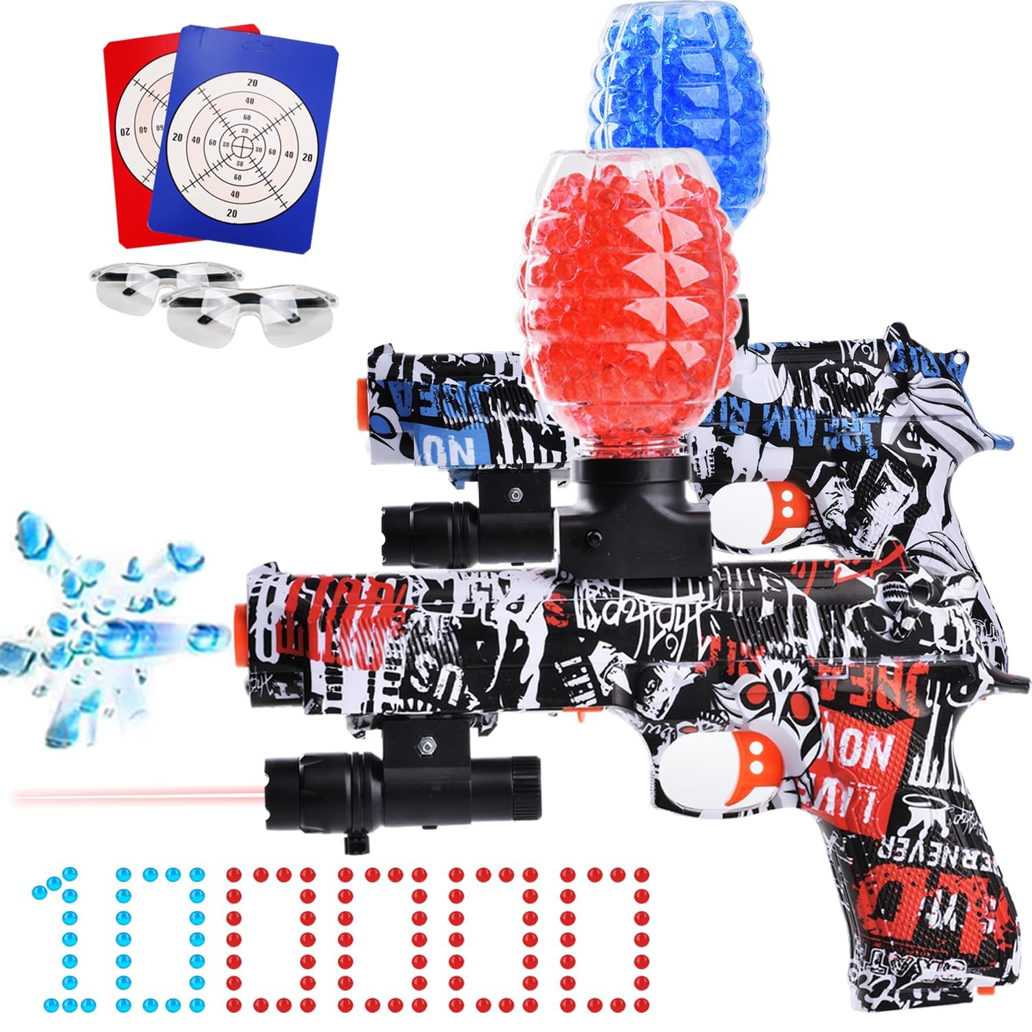 Neoot Gel Blaster, Electric Gel Ball Blasters with 100000 Ball and Goggles, Suitable for Kids and Adults Outdoor Sports Shooting Game Activities for 14+ Year Old