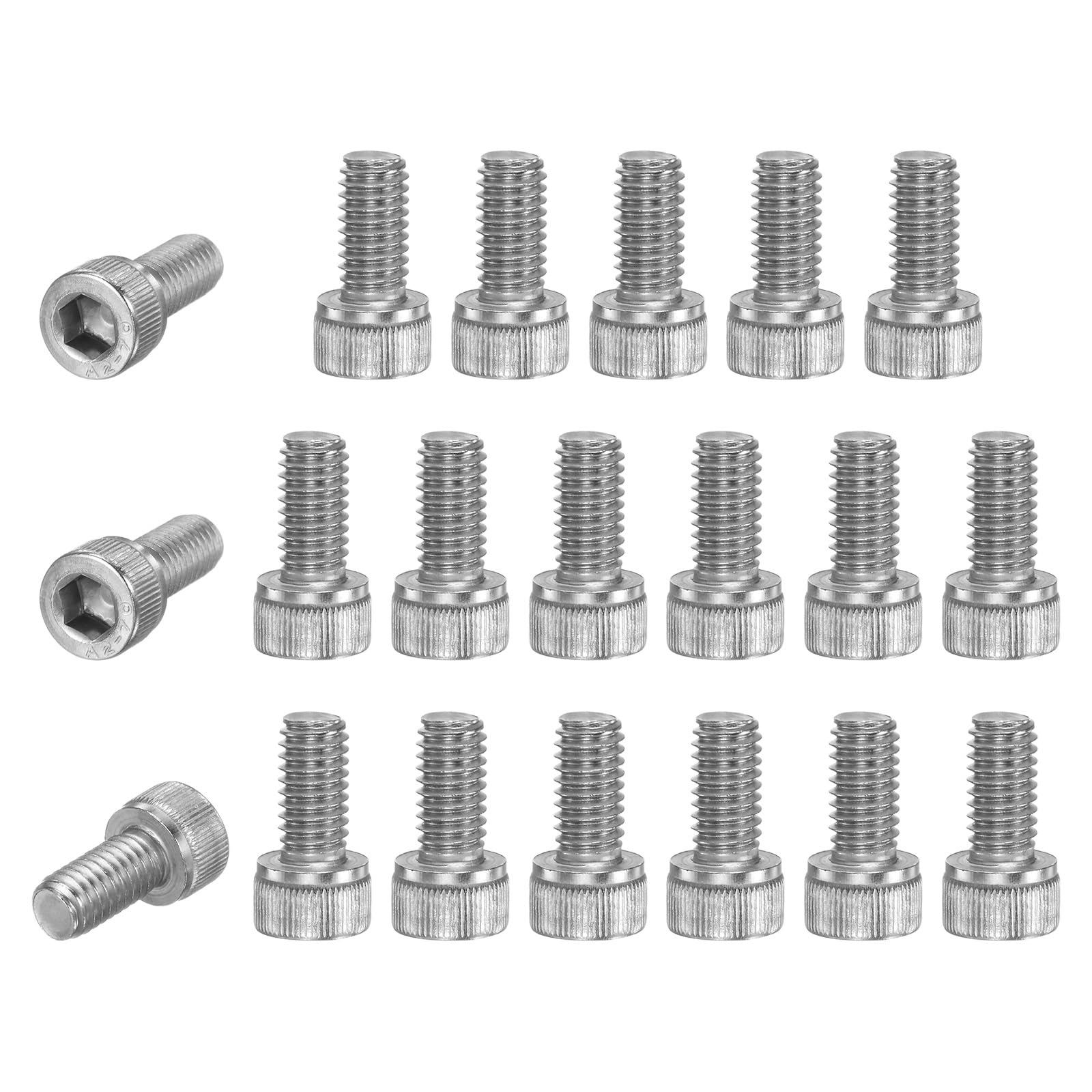 M METERXITY 20-Pack Socket Head Cap Screws Bolts M6x12mm 1mm Pitch Button Head Socket Screws 304 Stainless Steel Hex Socket Bolts [Silver]