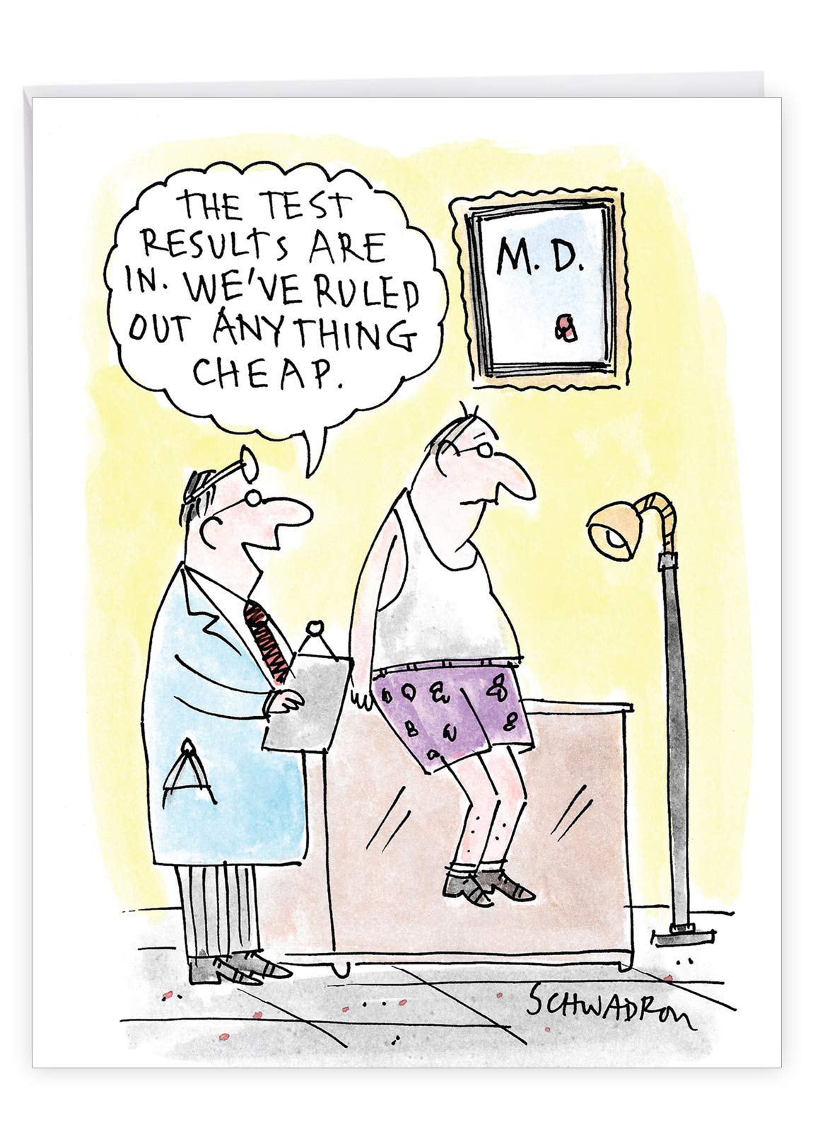 NobleWorks - Big Funny Get Well Soon Card (8.5 x 11 Inch) - Cartoon Humor, Feel Better Greeting - Test Results J6959GWG