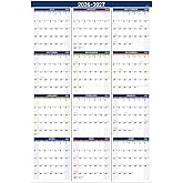 2026-2027 Yearly Wall Calendar - Calendar 2026-2027, JUL 2026 - JUN 2027, Yearly Calendar/Planner, 34.3" x 22.8"(Open), Large Wall Calendar 26-27 with Premium Paper, Double-Sided Small Round Sticks, Azure