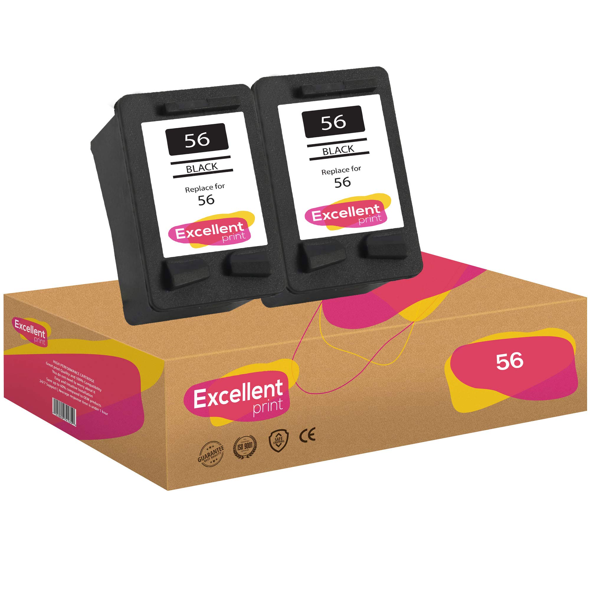 Excellent Print 56 Compatible Ink Cartridges for HP Deskjet 5154 5850 Fax 2140 Photosmart 7350