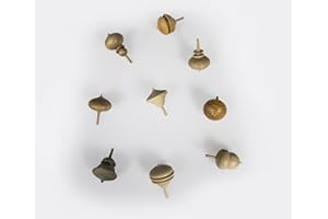 Koma Japanese Handcrafted Wooden Spinning Tops by Mokkougei Sasahara - Pair of 2