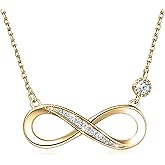 Billie Bijoux Infinity Necklaces 925 Sterling Silver Necklace Love Pendant White Gold Plated Women Necklace Gifts for for Women