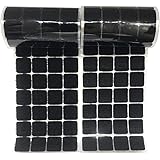 Vkey 1"/25MM Black Square Straps 200 Pairs Self Adhestive Hook And Loop Strips With Waterproof Sticky Glue Fastener