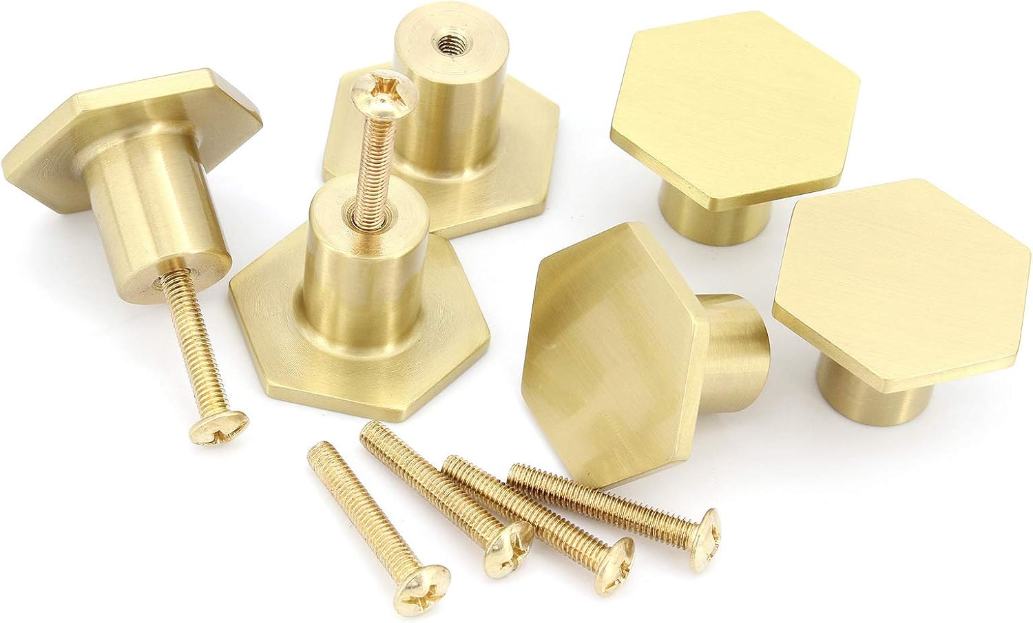 Solid Brass Hexagon Cabinet Knobs - Image 3