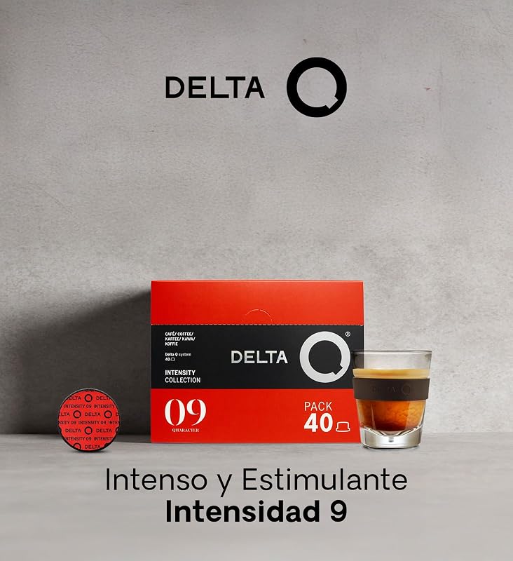 Delta q - cápsulas de café moído qharacter - espresso intenso com notas de caramelo e nozes - intensidade 9 - moído natural - 40 cápsulas