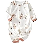 Cherie Kids 100% Organic Cotton Soft 3-24 Months Unisex Footless Newborn Baby Sleepers Pajamas Romper Boys Girls Long Sleeve