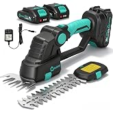 Garvee 20V 2-in-1 Cordless Hedge Trimmer with 2 Batteries | Instant Blade Swap, Dual 2.0Ah Batteries, 15&deg;&ndash;45&deg; Adjustable Head, Brushless Motor, Dual-Safety Start, Lightweight &amp; Versatil