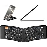 ProtoArc Ergonomic Foldable Keyboard, XK03 Split Folding Travel Bluetooth Keyboard, Ultra Slim, Portable for iPad, iPhone, Tablet, Laptop, PC