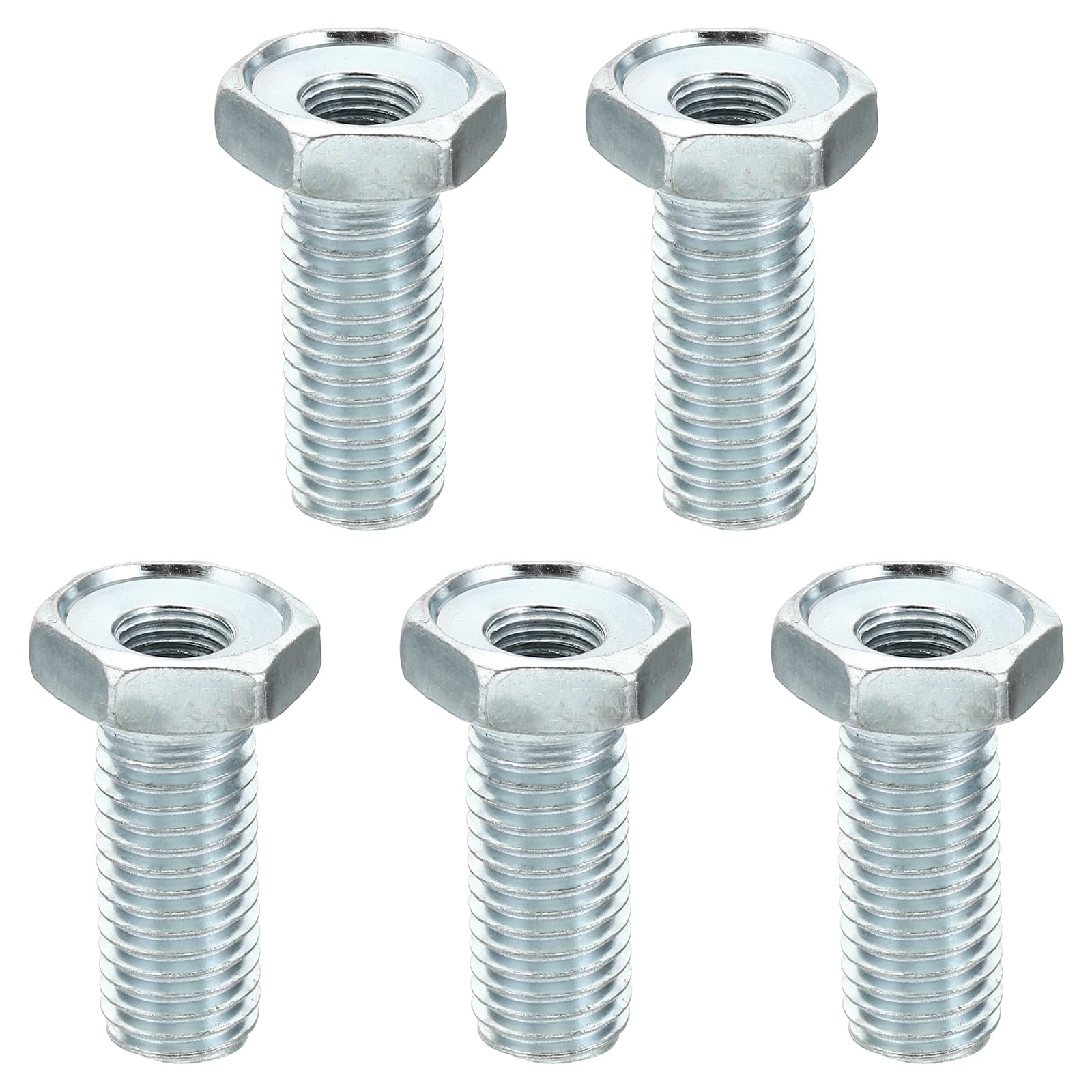PATIKIL M14x2 to M10x1 Hex Thread Reducing Connector, 5 Pack Hollow Bolt Reducing Nut Screw Sleeve Through Hole Fasteners Adapter Reducer Hardware, 40mm