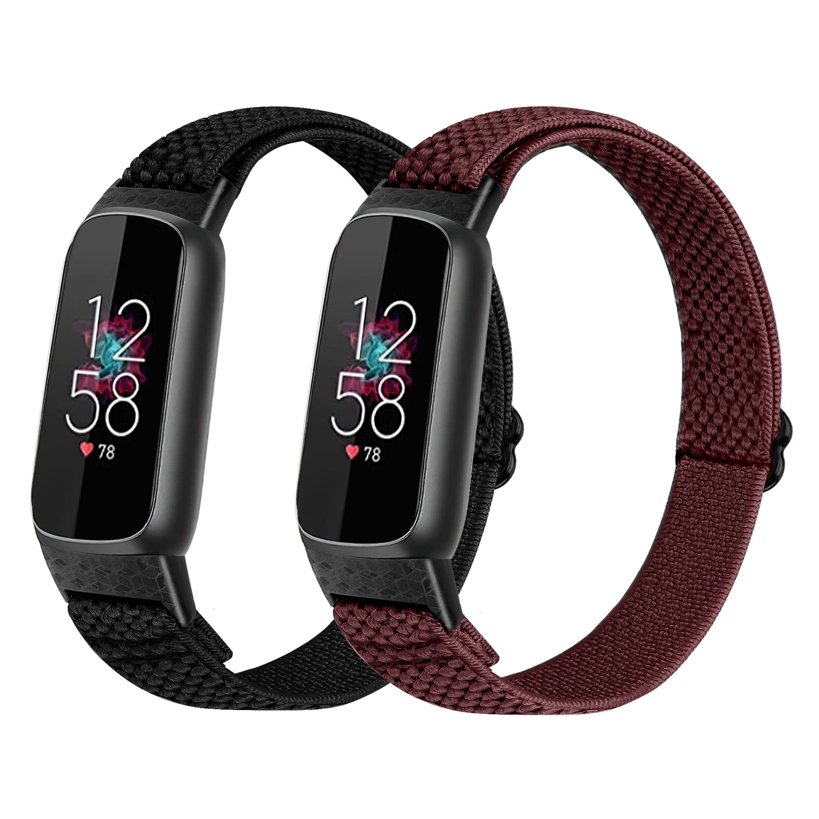 TumpCez Elastic Nylon Strap Only Compatible with Fitbit Luxe Strap for Women Men,Adjustable Stretchy Soft Sport Band Replacement Wristband