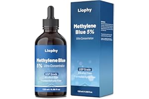 Liophy Methylene Blue Pharmaceutical Grade 5% Drops, 120 mL – High Purity 99.99% Methylene Blue for Humans, Formaldehyde and Alcohol Free (ups Grade)