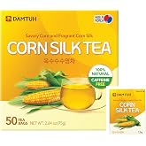 Damtuh Korean Corn Silk Tea Bags, Caffeine-Free, 50 Count | Mild, earthy, gently roasted taste; corn, corn silk, and Solomon's seal; 1.5 g individually wrapped tea bags