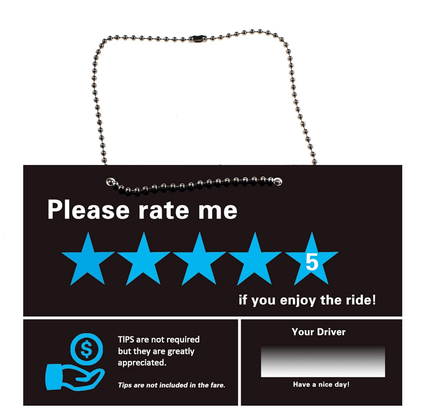 Veezy Tip Sign Uber Lyft Rate Me Sign Ride Sharing 2 Pack - 