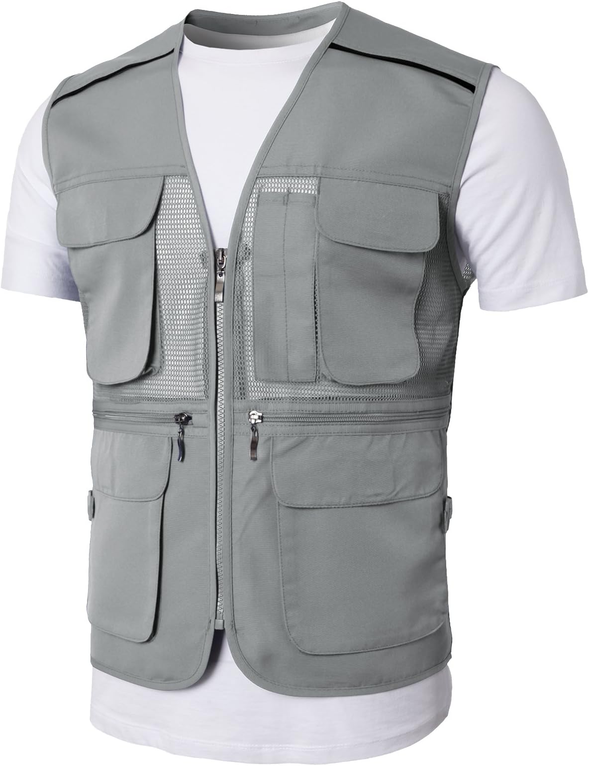 H2H Mens Premium Casual Active Cargo Camping Vests Multi-Pocket Outdoor