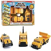 Popular Playthings Magnetic Vehicles for Toddlers 1-3, Mix or Match Car Toys, Set of 3 Gift for Kids - Construction Vehicles