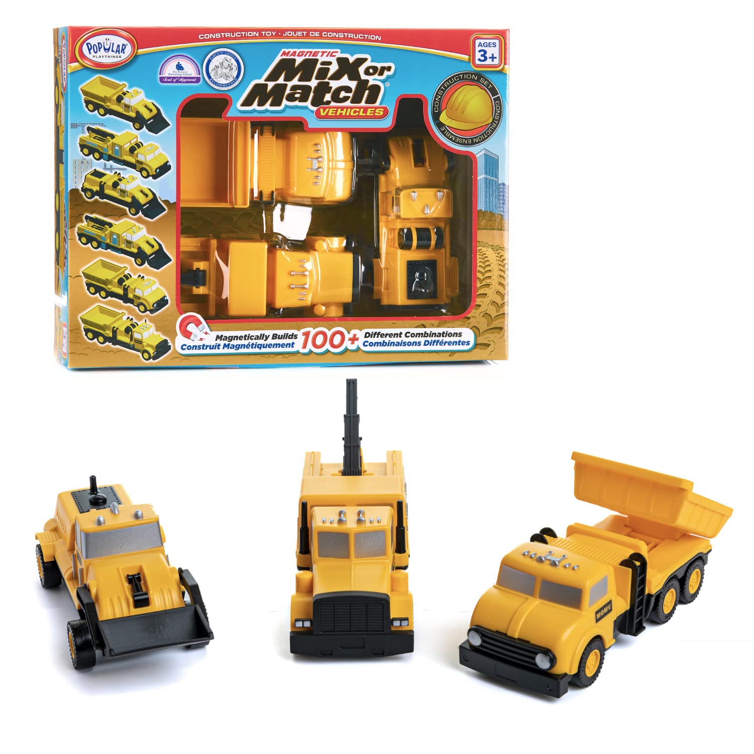 Popular Playthings Magnetic Mix or Match Construction Vehicles