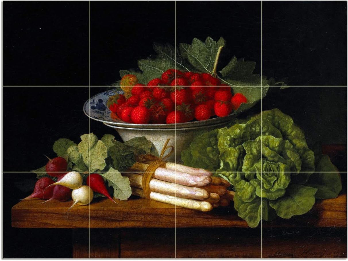 Tile Mural Berries Vegetables W. Hammer Kitchen Wall Backsplash Marble Ceramic - Picture 9 of 12
