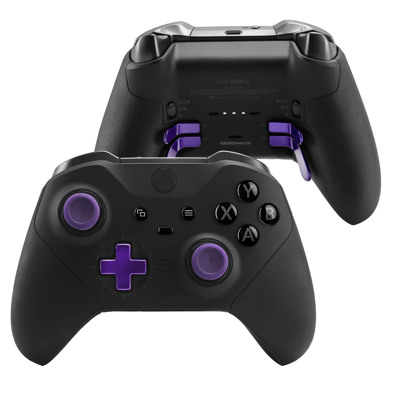 Accessories for Xbox One Elite Series 2 Controller(Model 1797), Metal Thumbsticks Paddles Joysticks Replacement Parts Kits Compatible with Xbox Elite Wireless Controller Series 2 Core(Purple)