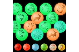 NOVWANG Christmas Glow in The Dark Bouncy Balls, 24Pcs 1.25 Inches Bouncing Balls Christmas Stocking Stuffers Toys for Kids Christmas Party Favors