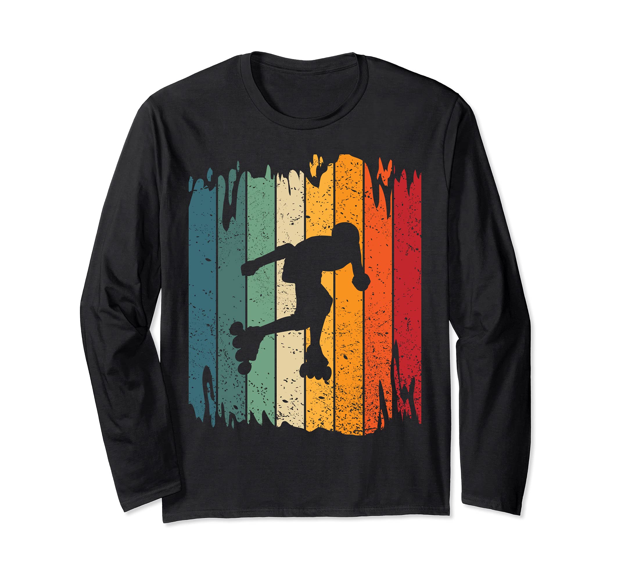 Vintage Roller Skate Skating 70s 80s Retro Long Sleeve T-Shirt
