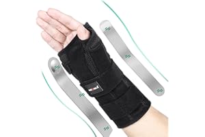 NEENCA Wrist Support Brace, Adjustable Night Sleep Hand Support Brace with Splints, Palm Wrist Orthopedic Brace with Thumb - 