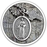 St. Fiacre Necklace, Keychain or Clip, Patron Saint of Gardeners, Horticulturists, Customize with Initial, Birthstone Crystal